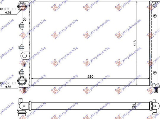 Carro Радиатор 1.6 Бензин Twinspark 2005 580x410x34 Nrf Подходящ За Alfa Romeo 147 2000-2010 937 46743394 1 Брой