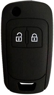 Silicone Car Key Cover Case with 2 Buttons for Opel Black