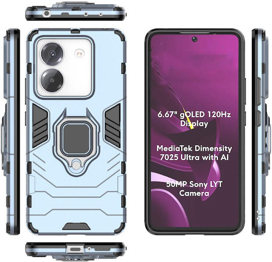 Forcell Magnetic Back Cover Πλαστικό / Tempered Glass Μπλε (Poco M7 Pro)