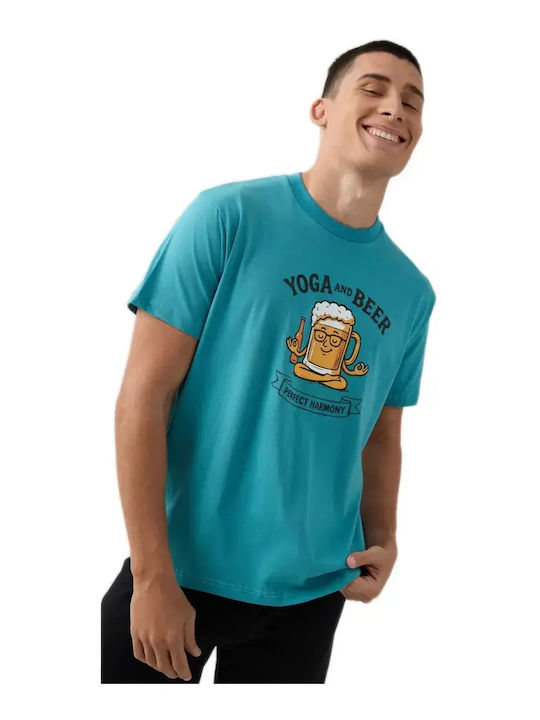 Minerva Beer Sommer Herrenpyjama Baumwollene Petrol