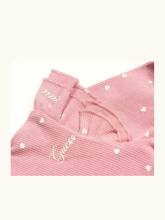 Guess Baby Bodysuit Set Long-Sleeved with Pants Pink 2pcs
