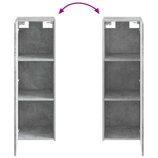 vidaXL Bathroom Cabinet 33x34.5x100cm Gray