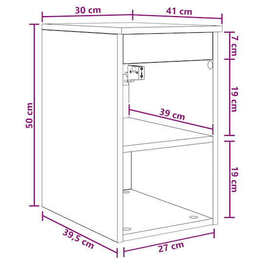 vidaXL Artisan Badezimmerschrank 30x41x50cm Eiche