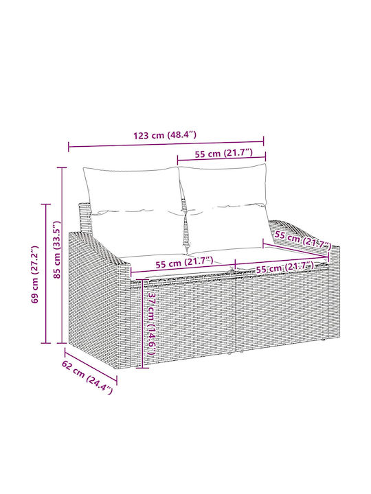 Canapea De Colț Pentru Exterior Din Rattan Cu Perne