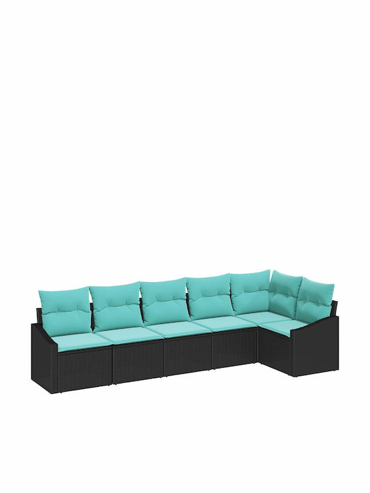 Outdoor Corner Sofa Rattan With Cushions 55x55x37cm