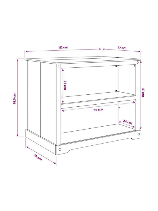Επιδαπέδιο Ντουλάπι Λευκό 112x77x91.5εκ.