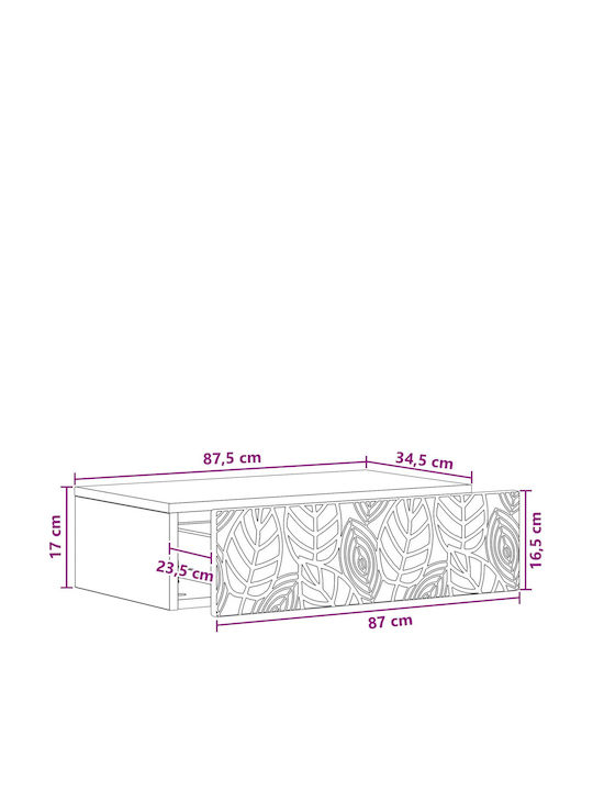 Wooden Console Gray L87.5xW34.5xH17cm
