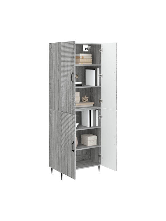 Дървен Офисен Шкаф Сив 66x34.5x89.5см
