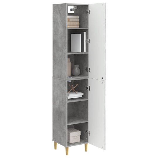 vidaXL Bathroom Floor Column Cabinet 33x34.5x90 cm Gray