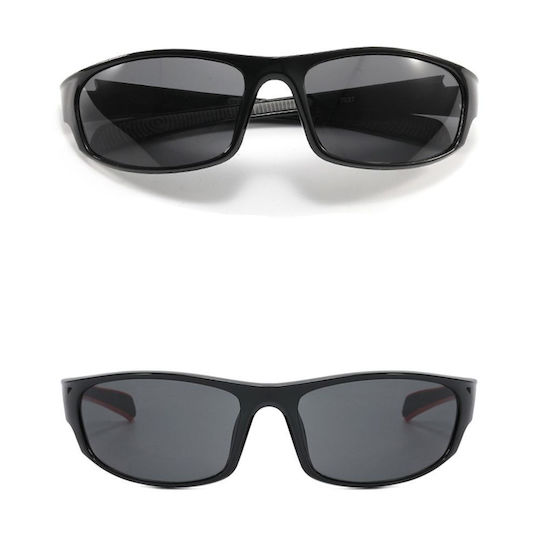 Techsuit Cycling Glasses with Black Frame and Multicolour Lenses