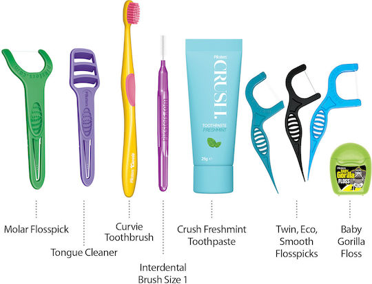 Piksters On Go Essential Oral Care Kit Erwachsene Lila