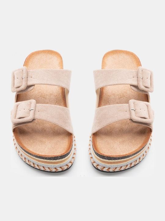 Γυναικεία Σανδάλια Flatforms Μπεζ