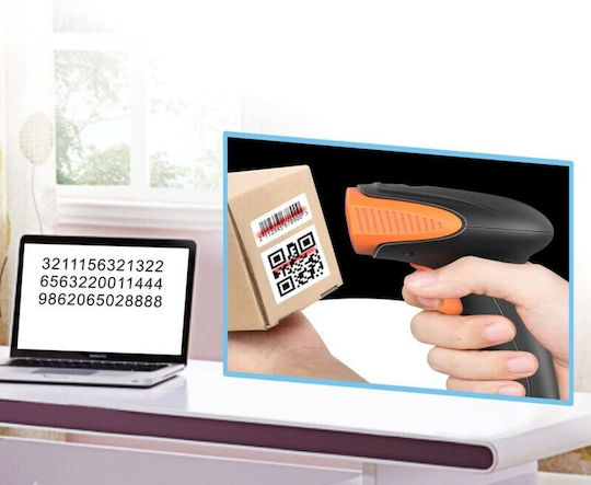 Connection Cmos Sensor 500 Scans S Arm Scanner Χειρός Ενσύρματο με Δυνατότητα Ανάγνωσης 2D και QR Barcodes