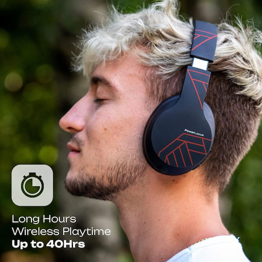 PowerLocus P6 Безжични / Жични Over Ear Слушалки с 20 часа Работа Matte coating red