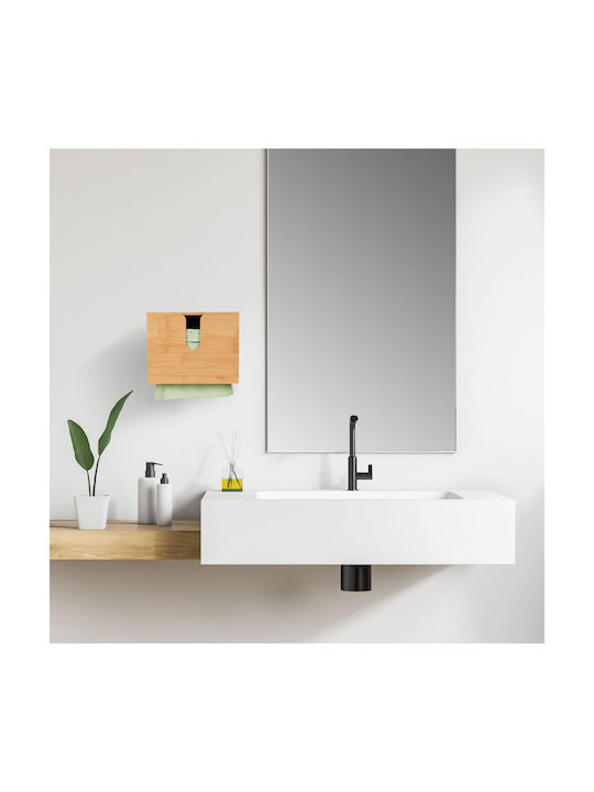 Relaxdays Suport Pentru Prosoape De Hârtie Din Lemn Bej 27x13x21cm 10045315