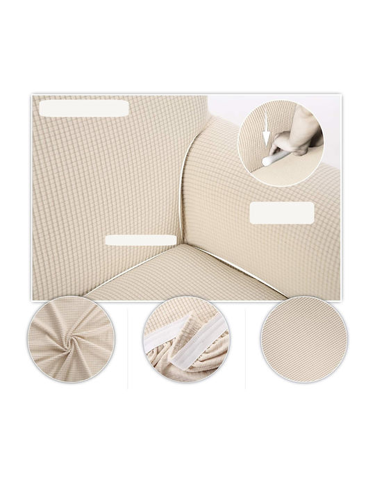 Elastische Abdeckung Für Vier-Sitzer-Sofa Beige