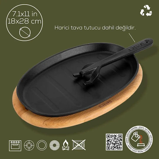 Tavă Ovală Din Fontă 28 X 18 Cm Lava