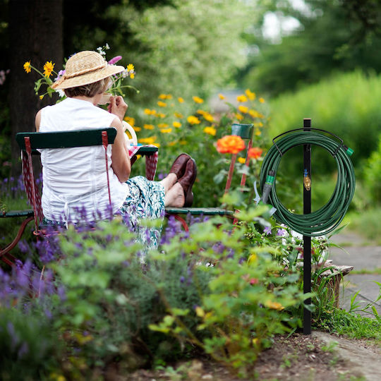 Relaxdays Freistehende Schlauchhalter für Wasserhahn