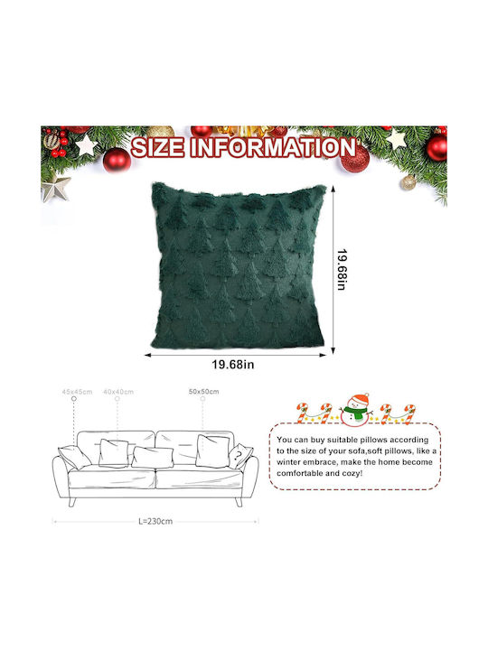 Set 2 Velvet Decorative Christmas Pillowcases Christmas Trees 50x50 Cm