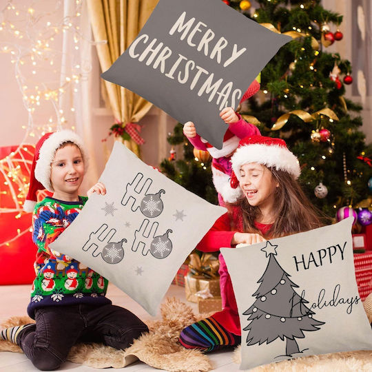 Christmas Velvet Pillowcases 50x50 Cm Set 4 Red