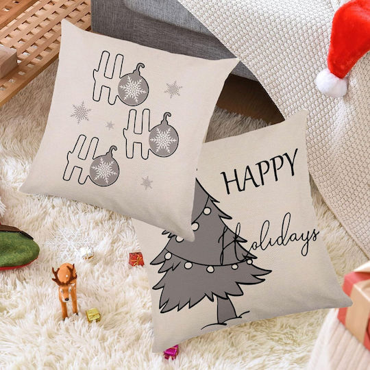 Christmas Velvet Pillowcases 50x50 Cm Set 4 Red
