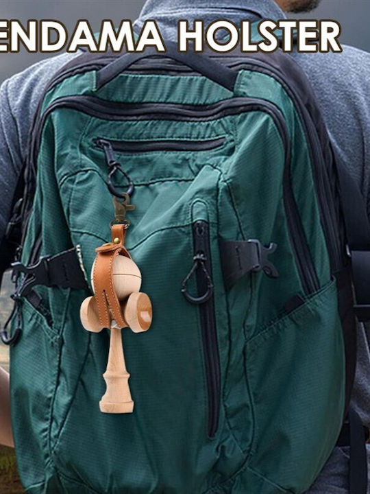 Husă Kendama Alista Home Husă de Depozitare Kendama Din Piele Ecologică Cataramă Cârlig Portabil Model Simplu Breloc 19,5 X 2,5 Cm Maro