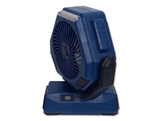 Ventilator Portabil Lanternă Led Afișaj Digital Usb Reîncărcabil Ideal Camping Pescuit Albastru Negru