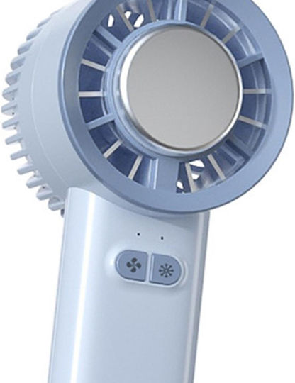 Tragbarer Handgeführter Ventilator Kühlfunktion Usb Wiederaufladbar Kompakter Mini Ventilator Reise Büro Blau