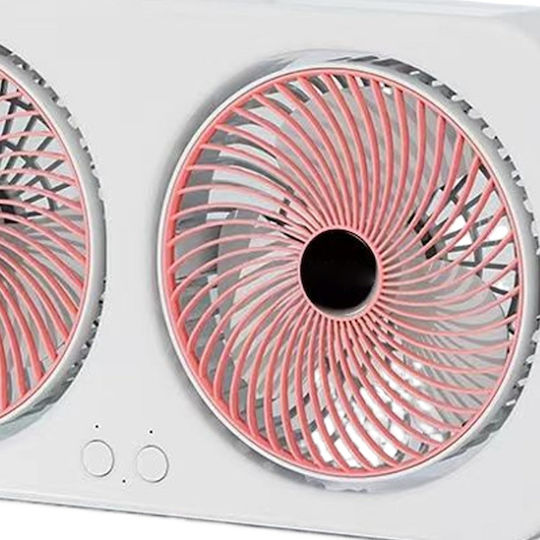 Ventilator Portabil De Birou Ventilatoare Duble USB Reîncărcabil 3 Viteze Design Compact Alb Roz Pentru Casă Birou
