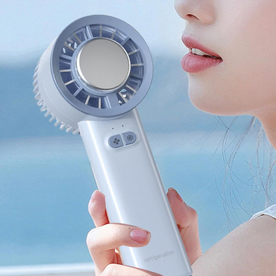 Tragbarer Handgeführter Ventilator Kühlfunktion Usb Wiederaufladbar Kompakter Mini Ventilator Reise Büro Blau
