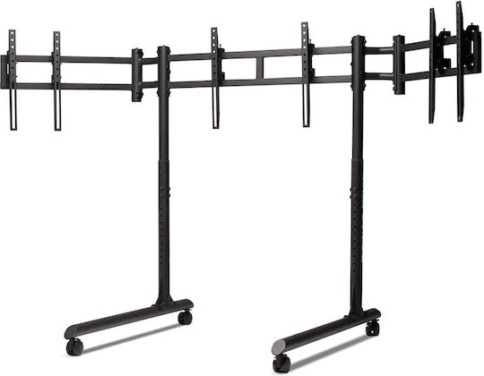 Next Level Racing Next Level Suport Tubular Rotund Independent Pentru Trei Monitoare Suport Tv Monitor