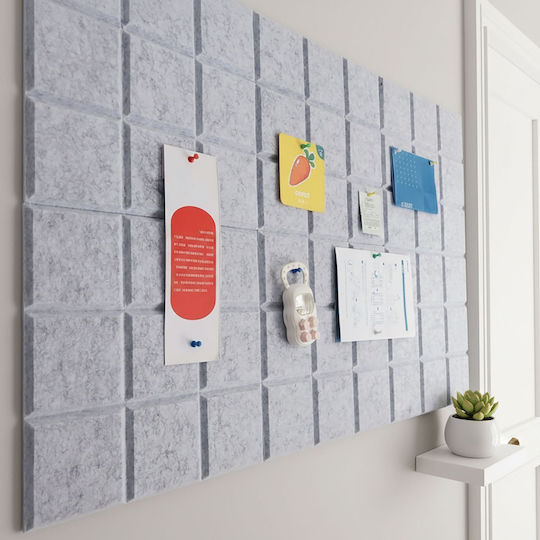 Office Item Holders Relaxdays Set 12 Felt Adhesive Panels Gray 30x30cm
