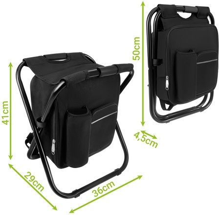Scaun De Plajă Negru Impermeabil 36x29x41cm