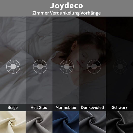 Joydeco Set Perdele Cu Bretele Gri Închis 140x225cm