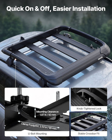 Vevor Car Roof Rack Aluminum 96.5x96.5cm Universal