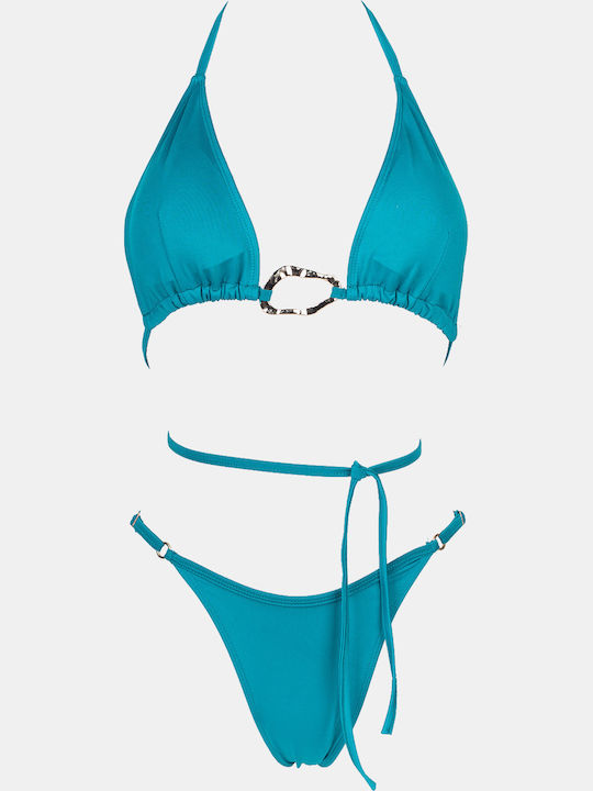 Set Bikini Triangle Petrol Blue