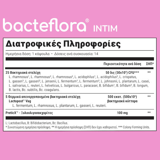 Olonea BacteFlora Intim with Probiotics and Prebiotics 14 veg. caps