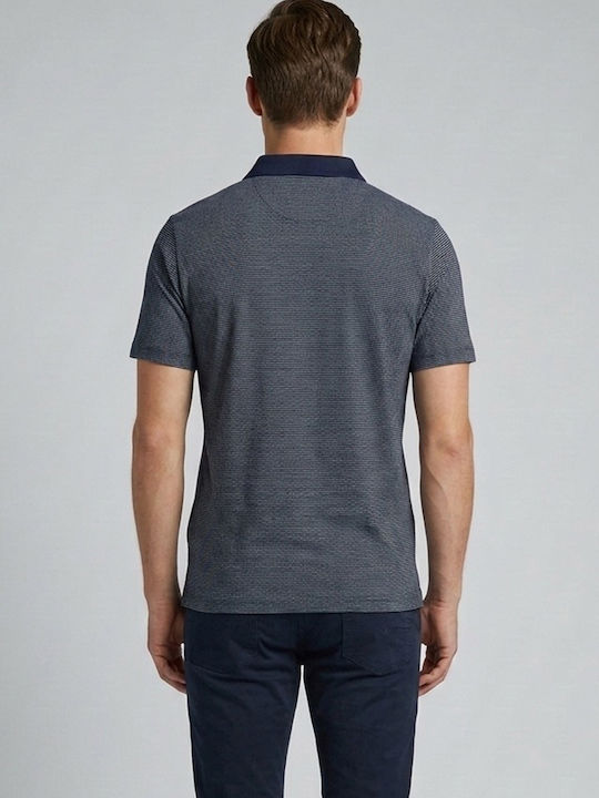 Polo Herrenbluse Blau Streifen 16165-Blau