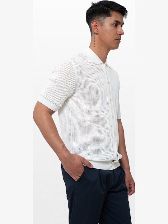 Polo Herrenbluse Kurzarm Weiße