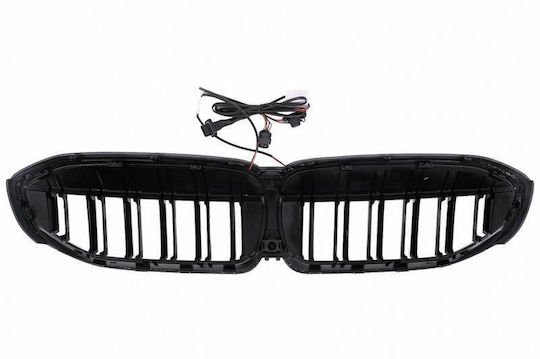 Кардии Маска BMW 3 G20 G21 19-22 M4 Look LED Двойна Решетка Черен Гланц 1 Брой