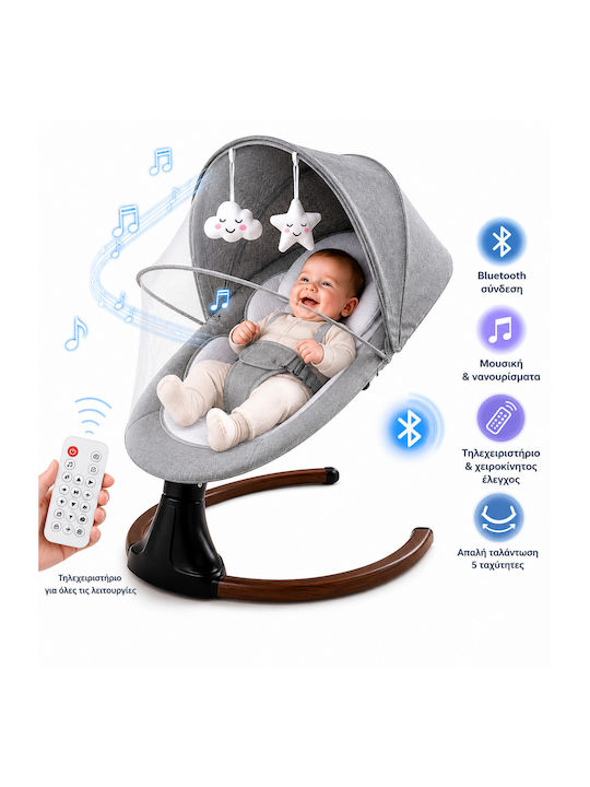 Fun Baby Electric Baby Relax Swing with Music Gray