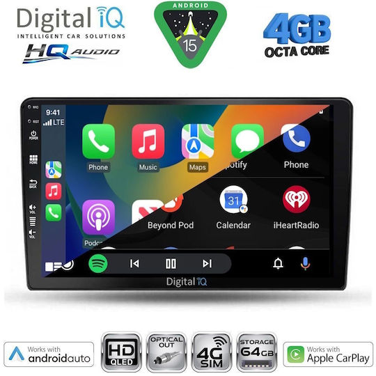 Digital IQ Car Audio System for Toyota Corolla Verso 2000-2004 Bluetooth USB WiFi GPS Apple CarPlay Android Auto with 9" Touch Screen