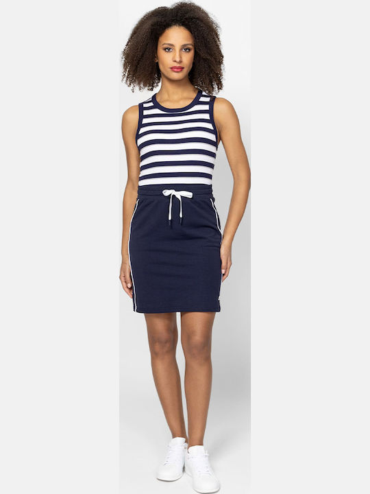 Women's Sleeveless Striped Blue Blouse