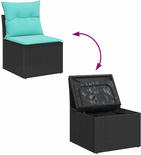 Garten- und Outdoor-Möbelsets Wohnbereich 6 Stück Schwarz mit Kissen