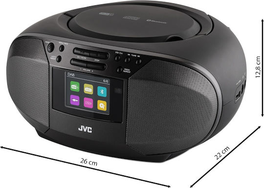 Jvc Rd-e664b-dab Cd Radio 2x2.5w Rms Bluetooth Usb Afișaj Lcd Ceas Telecomandă Negru