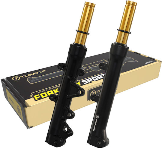 Cizme Furci Față Furcă Racing Scurte 4 Yamaha Nmax 155 V2 Negre Aurii Tije Tobaki