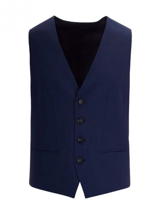 Winter Men's Suit with Vest with Slim Fit Blue