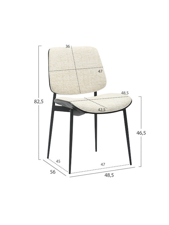 Metallic Dining Room Chair Black