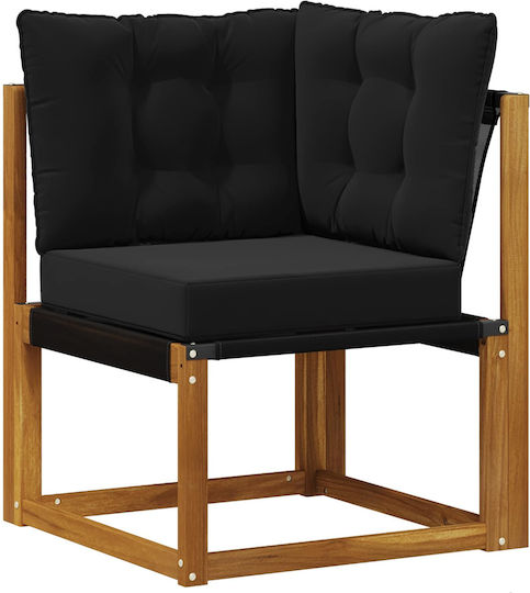 vidaXL Garden & Outdoor Furniture Set 7 Pieces Natural and Black with Pillows