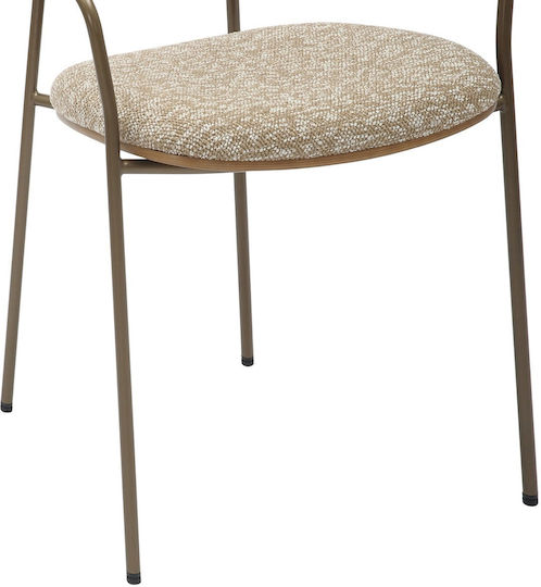Dining Chair with Fabric Beige Upholstery 54x54x75cm